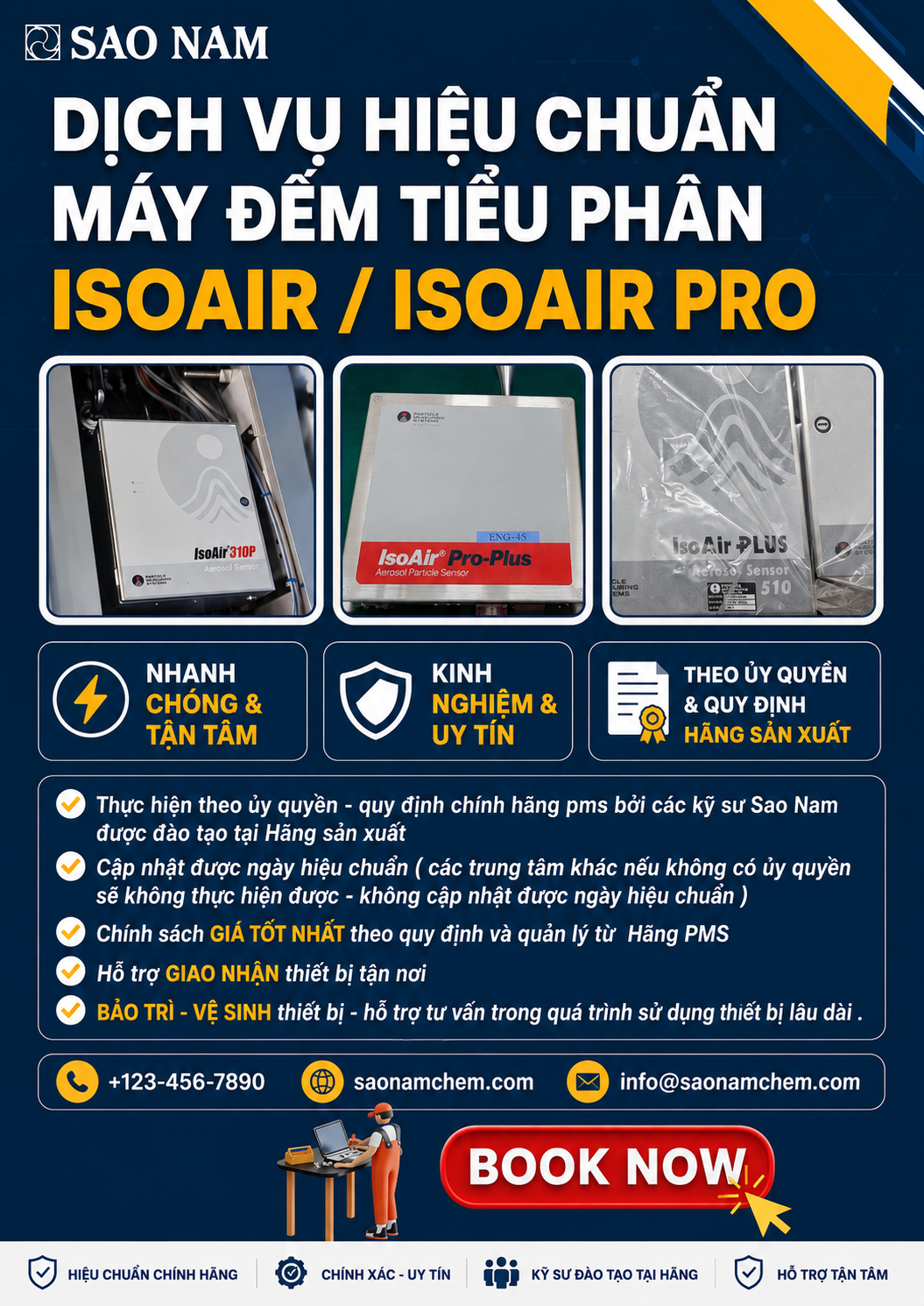 Hiệu chuẩn máy đếm tiểu phân PMS ISOAIR 